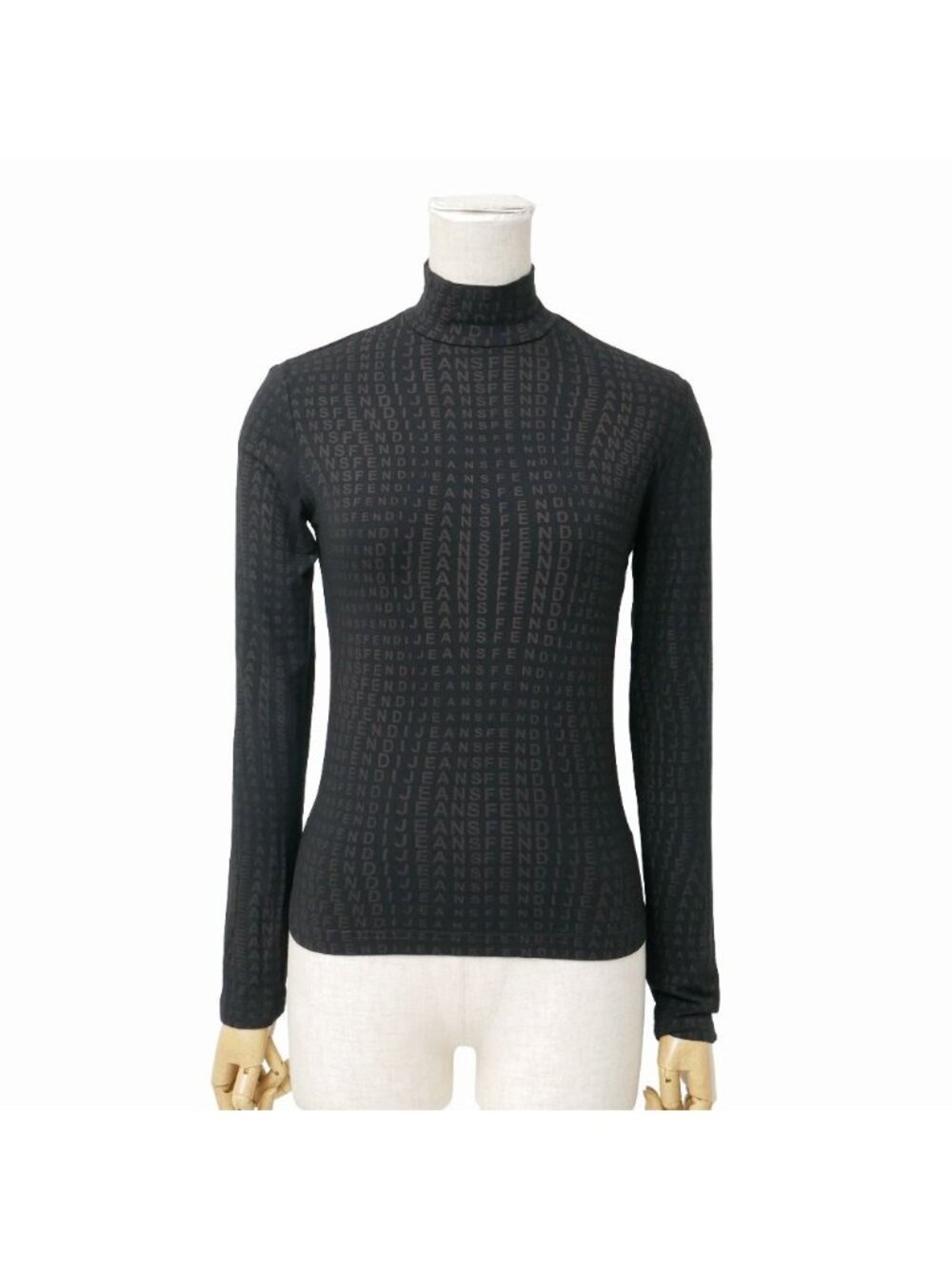 Fendi Vintage Top 40 Jersey High Neck Long Sleeve